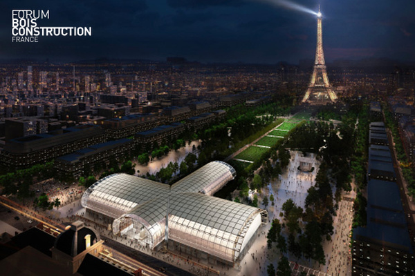 Pour sa dixième édition, le Forum International Bois Construction occupe le Grand Palais Ephémère pour porter le message de l'architecture biosourcée au cœur de la métropole et de la capitale.