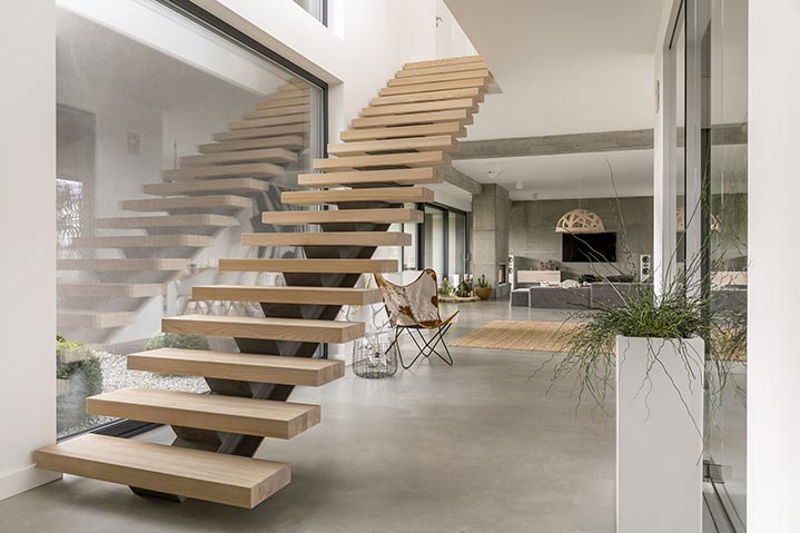 Escalier bois style minimaliste
