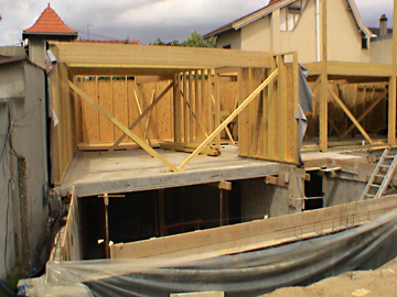 Installation de l'ossature bois