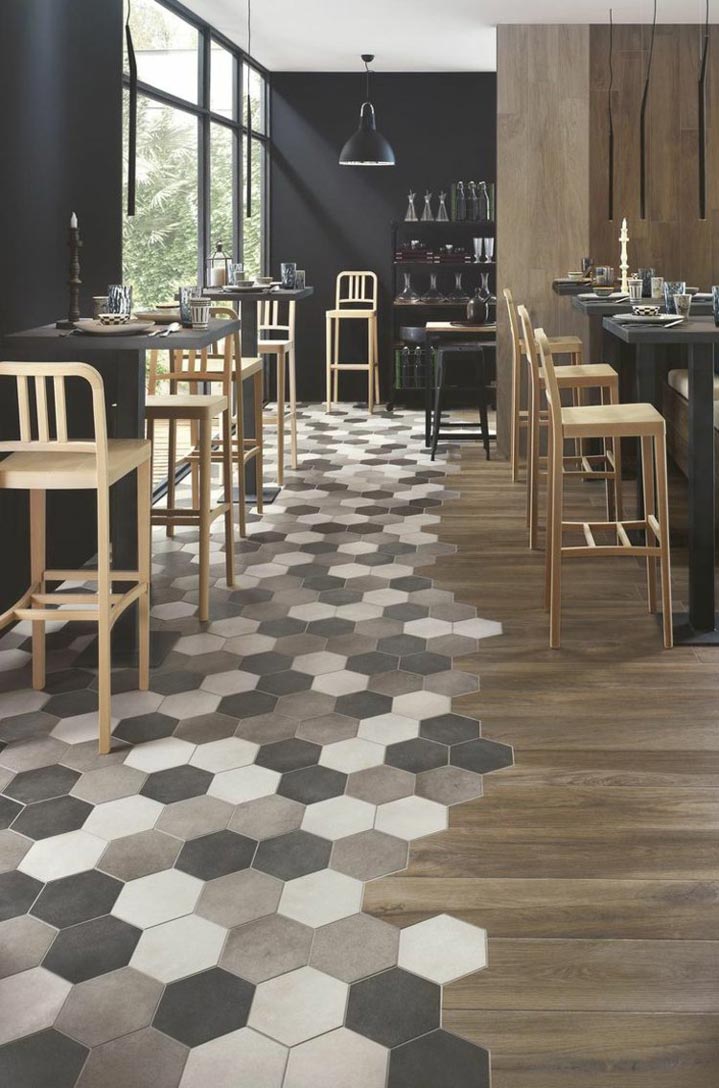 Exemple d'association parquet et carreaux de ciments