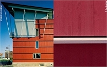 Deux photos d'un bâtiment : au moment de sa réception et 8 ans après