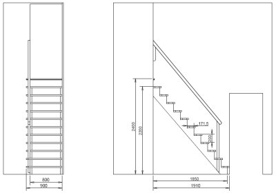 Exemple d'implantation d'escalier