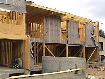 Ossature bois et pare pluie