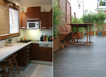 Visuel de la cuisine et de la terrasse