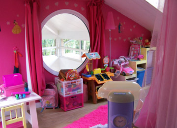 Visuel de la chambre d'enfant, toute rose