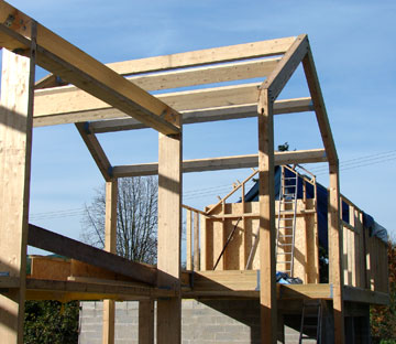 Visuel de la charpente en construction