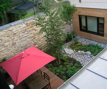 Visuel du jardin et de la maison